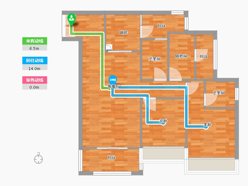 重庆-重庆市-西永9号套内81m²-81.00-户型库-动静线