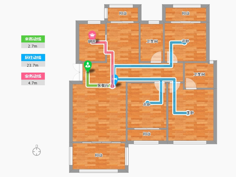 重庆-重庆市-琅樾江山99m²-98.90-户型库-动静线