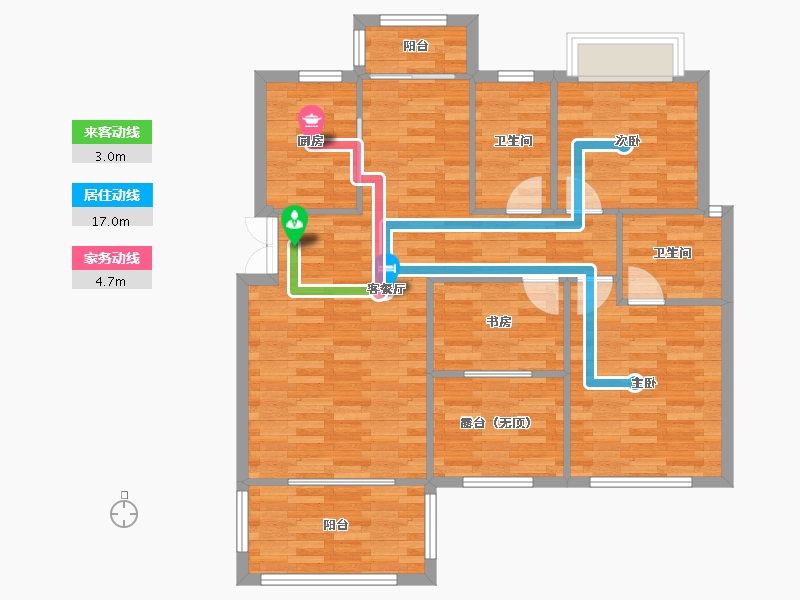 重庆-重庆市-琅樾江山93m²-95.38-户型库-动静线