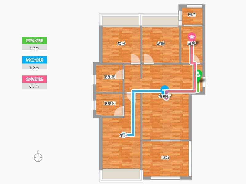 河南省-郑州市-东方宇亿万林府1号楼121m²-87.65-户型库-动静线