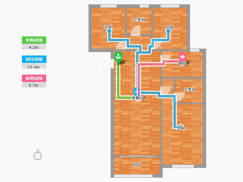 河南省-郑州市-碧桂园国控天誉12号楼,13号楼,17号楼,18号楼,19号楼115m²-92.01-户型库-动静线