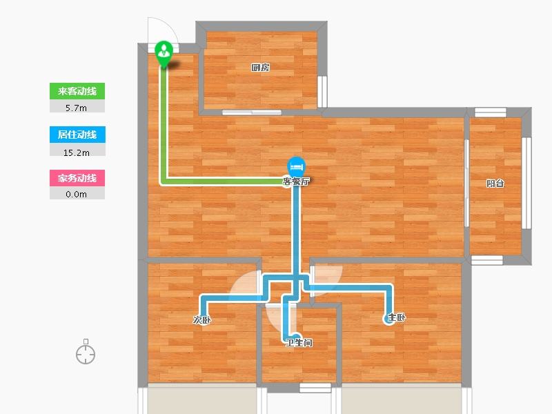 河南省-郑州市-碧桂园国控天誉18号楼75m²-60.00-户型库-动静线