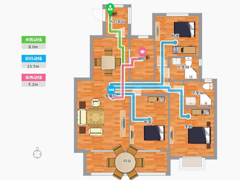 陕西省-西安市-力高宝格丽天悦华府37号楼,3号楼121㎡-103.81-户型库-动静线