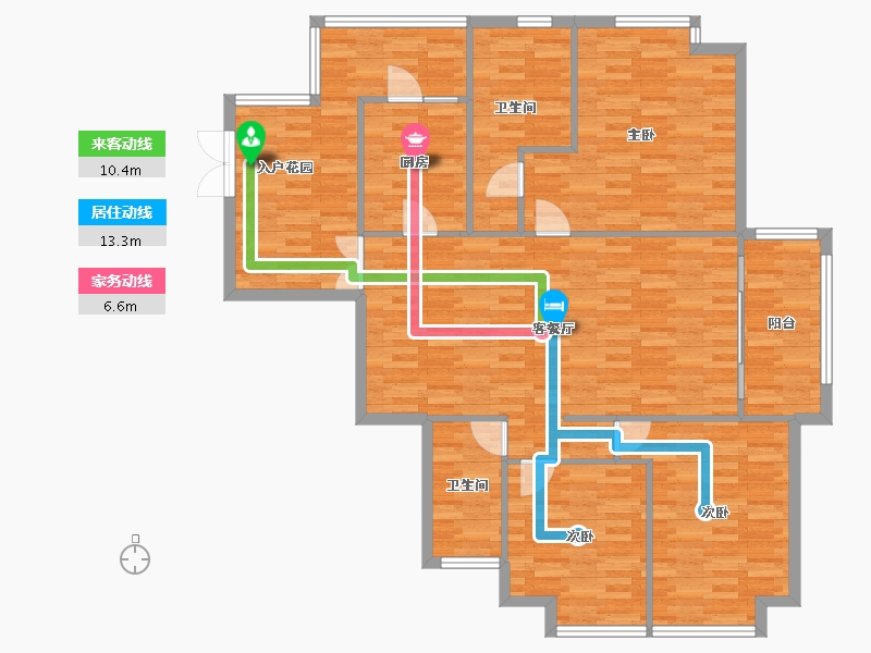 重庆-重庆市-协信公馆3号楼119m²-127.45-户型库-动静线