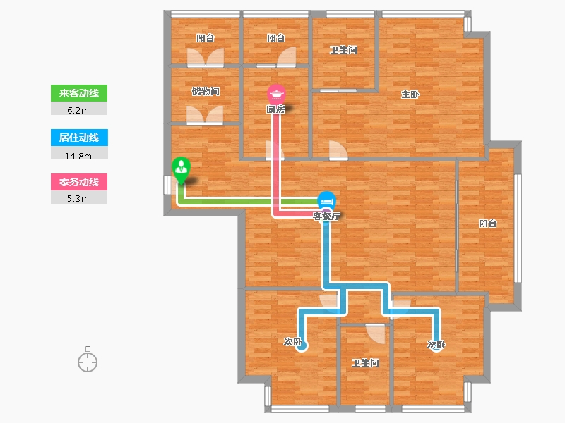 重庆-重庆市-协信公馆1号楼131m²-131.00-户型库-动静线