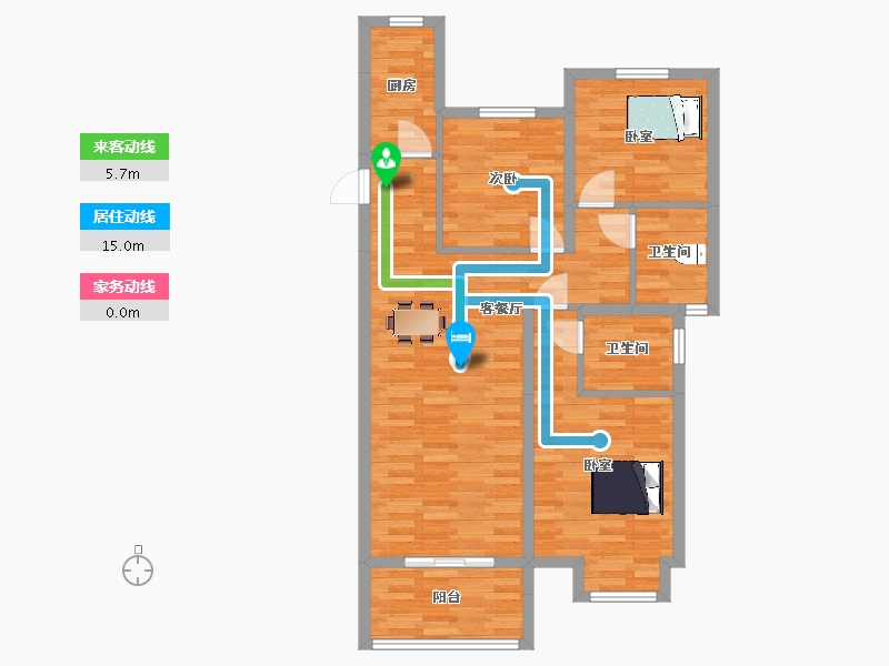 陕西省-西安市-嘉园蓝湖九郡31号楼,52号楼120㎡-85.35-户型库-动静线