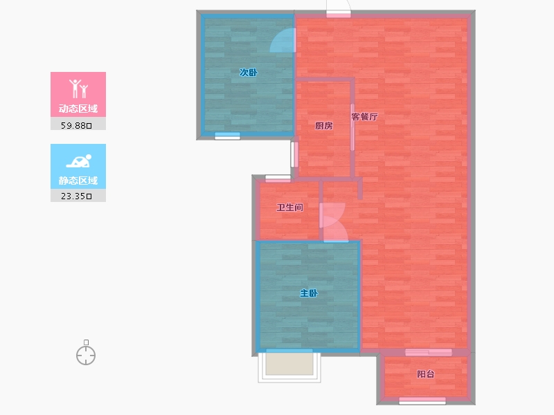 陕西省-西安市-观园壹号4号楼A2户型94m²-76.03-户型库-动静分区