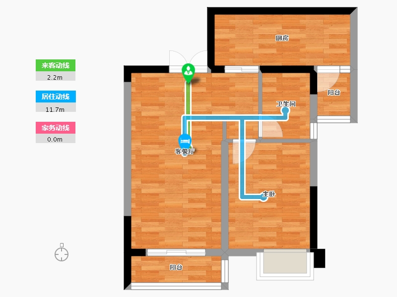 重庆-重庆市-罗宾森广场尚城华府高层3号楼54m²-50.99-户型库-动静线