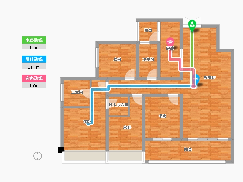 重庆-重庆市-金融街融景城119m²-115.11-户型库-动静线