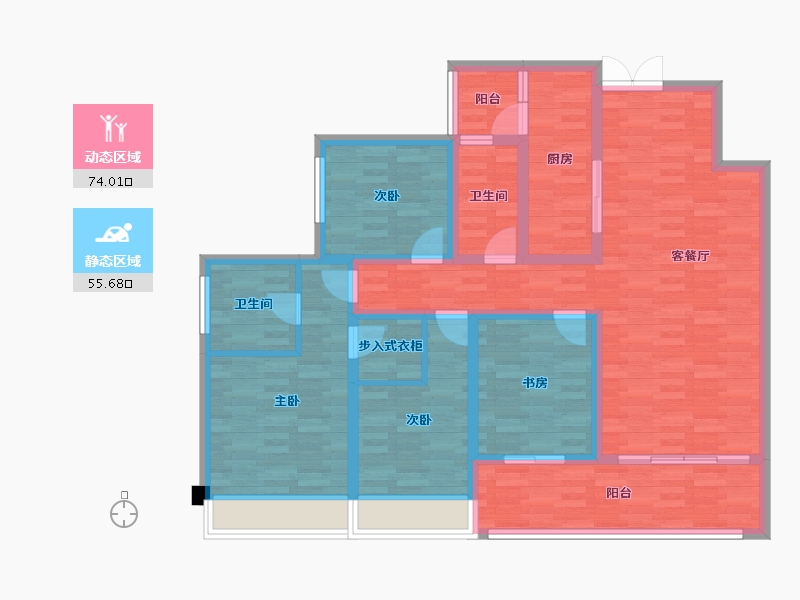 重庆-重庆市-金融街融景城119m²-115.11-户型库-动静分区