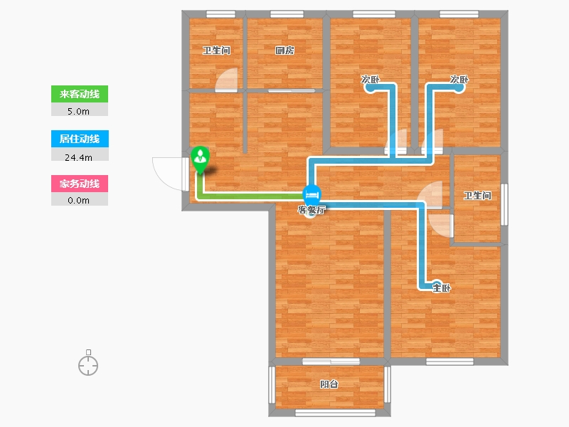 河南省-郑州市-格林上东17号楼建面135m2-108.01-户型库-动静线