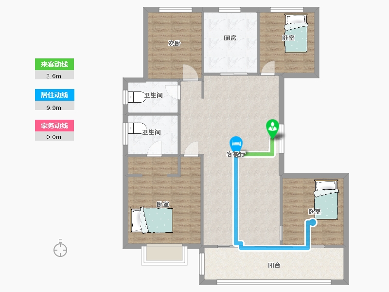 陕西省-西安市-阳光城檀悦2,6,7,1号楼152m²-114.77-户型库-动静线