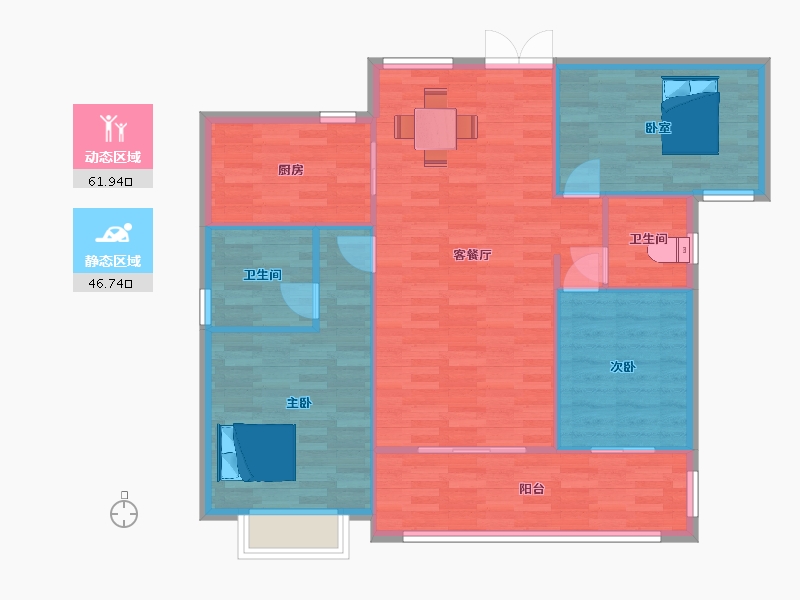 陕西省-西安市-阳光城檀悦4号楼,5号楼137m²-100.26-户型库-动静分区