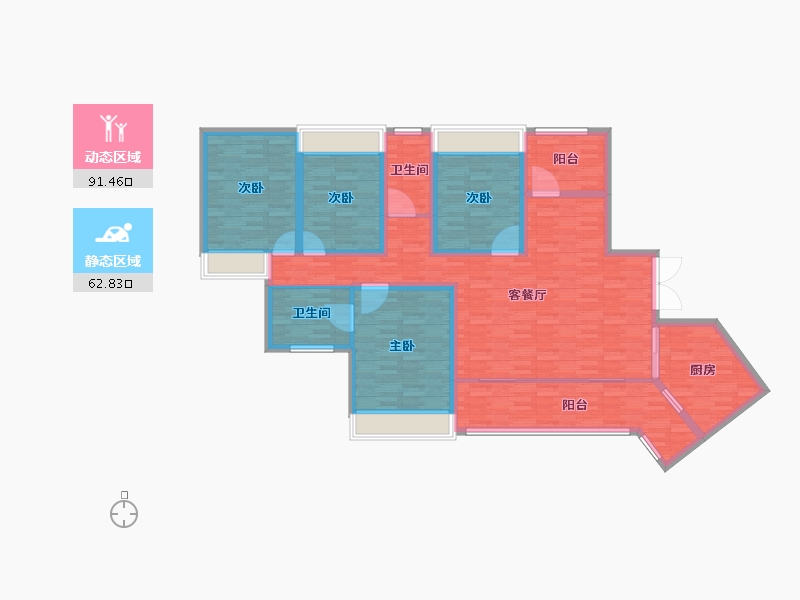 重庆-重庆市-金融街融景城139m²-139.00-户型库-动静分区