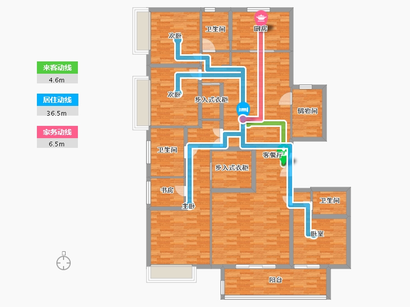 河南省-郑州市-冠景君悦湖建面205m2-155.28-户型库-动静线