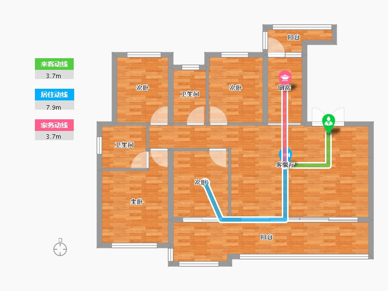 重庆-重庆市-启迪协信重庆科技城6栋116m²-116.00-户型库-动静线