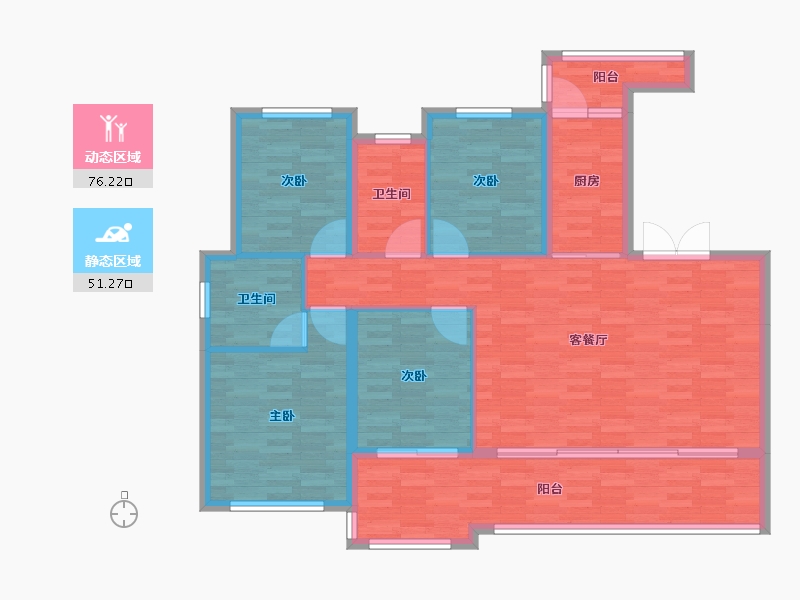 重庆-重庆市-启迪协信重庆科技城6栋116m²-116.00-户型库-动静分区