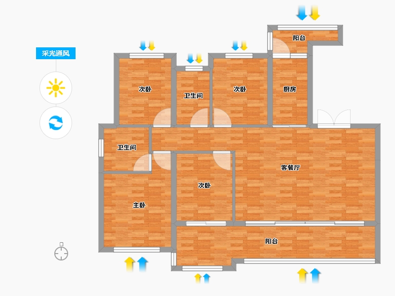 重庆-重庆市-启迪协信重庆科技城6栋116m²-116.00-户型库-采光通风