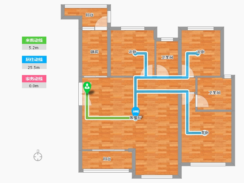 重庆-重庆市-启迪协信重庆科技城洋房2号楼,洋房1号楼103m²-103.00-户型库-动静线