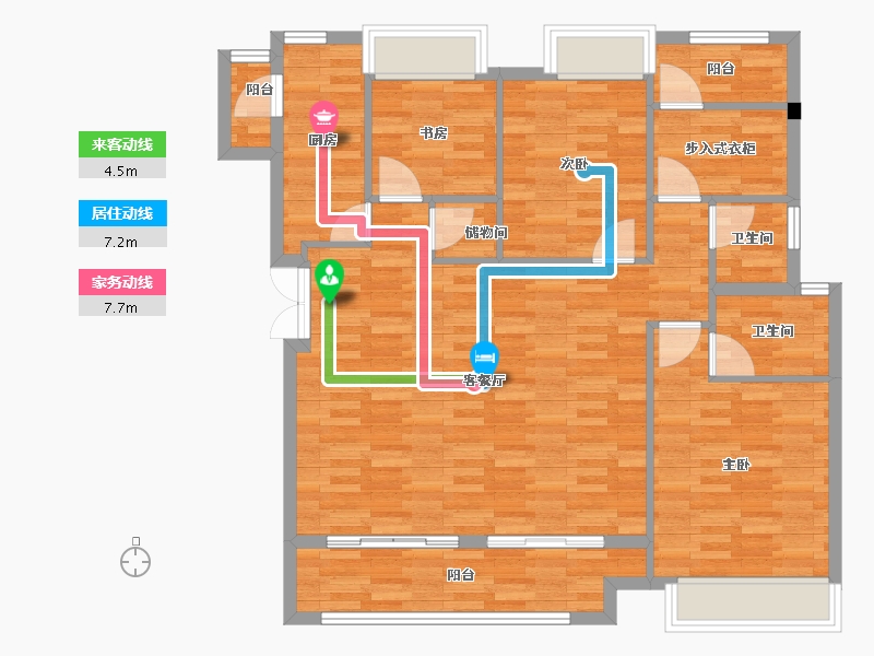 重庆-重庆市-荣安林语春风10A7号楼106m²-106.00-户型库-动静线