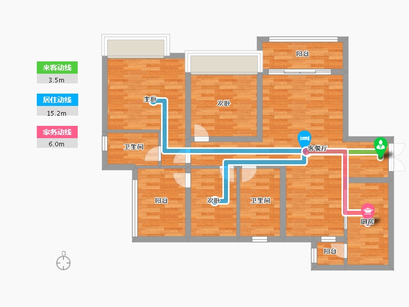 重庆-重庆市-金融街融景城87m²-86.99-户型库-动静线