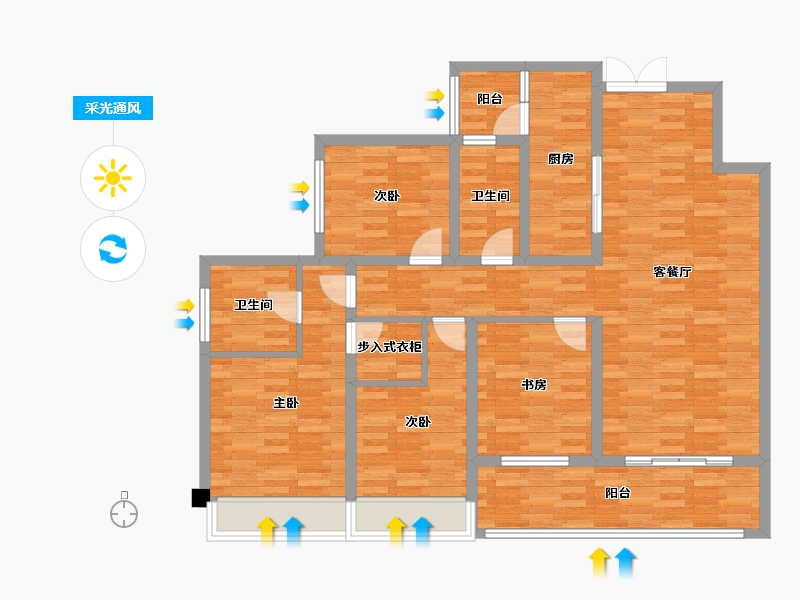 重庆-重庆市-金融街融景城119m²-114.83-户型库-采光通风