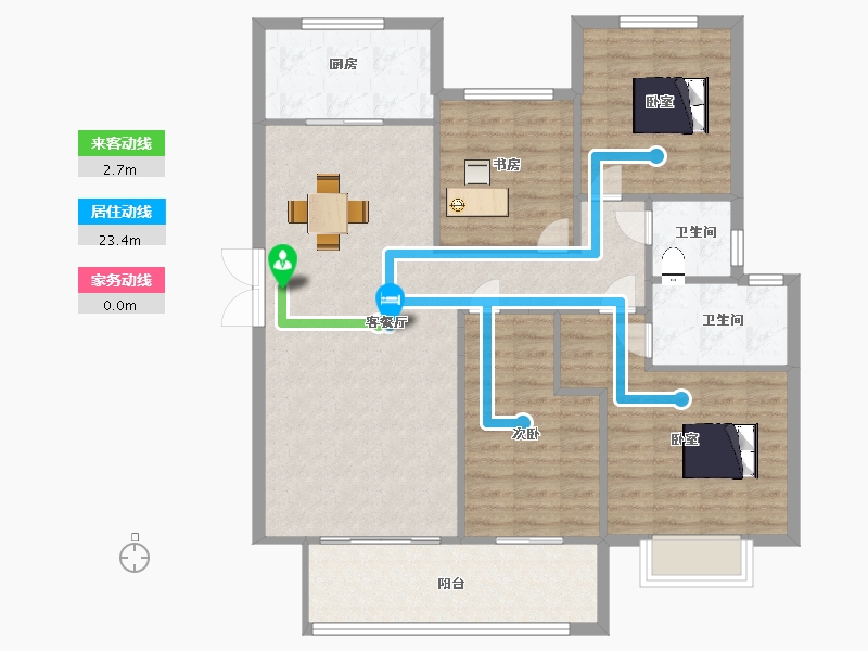 陕西省-西安市-阳光城檀悦4号楼,5号楼148m²-110.52-户型库-动静线