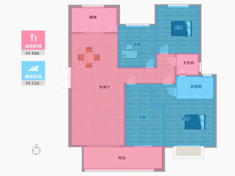 陕西省-西安市-阳光城檀悦4号楼,5号楼148m²-110.52-户型库-动静分区