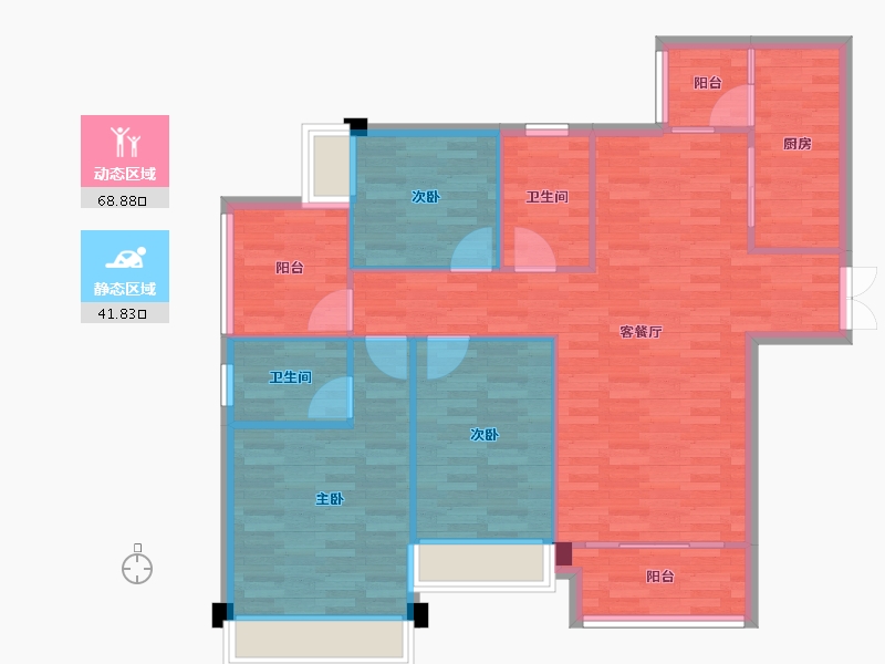 重庆-重庆市-金融街融景城101m²-101.00-户型库-动静分区