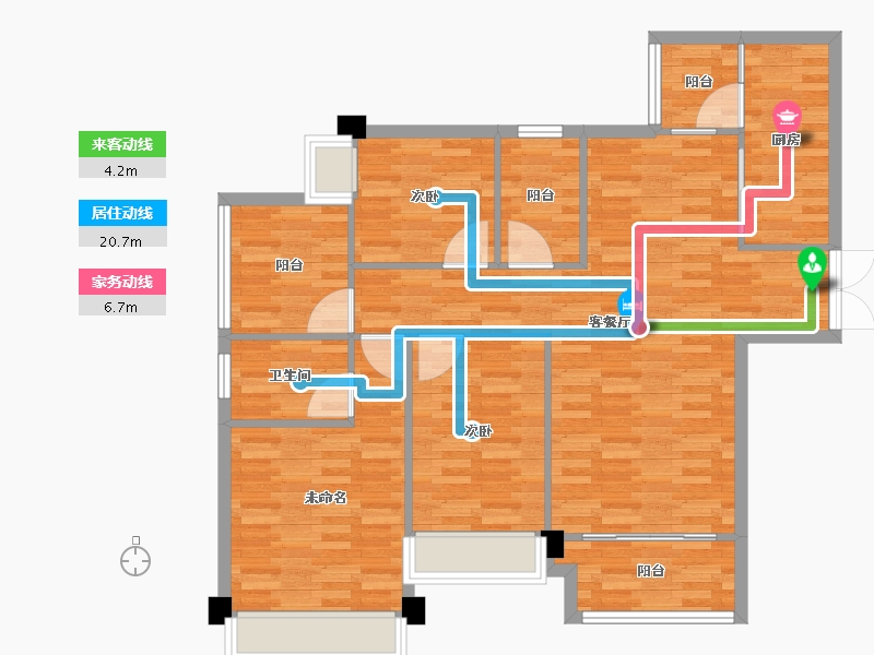 重庆-重庆市-金融街融景城101m²-101.00-户型库-动静线