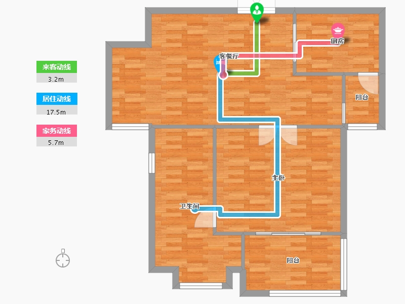 重庆-重庆市-协信公馆2号楼86m²-87.25-户型库-动静线