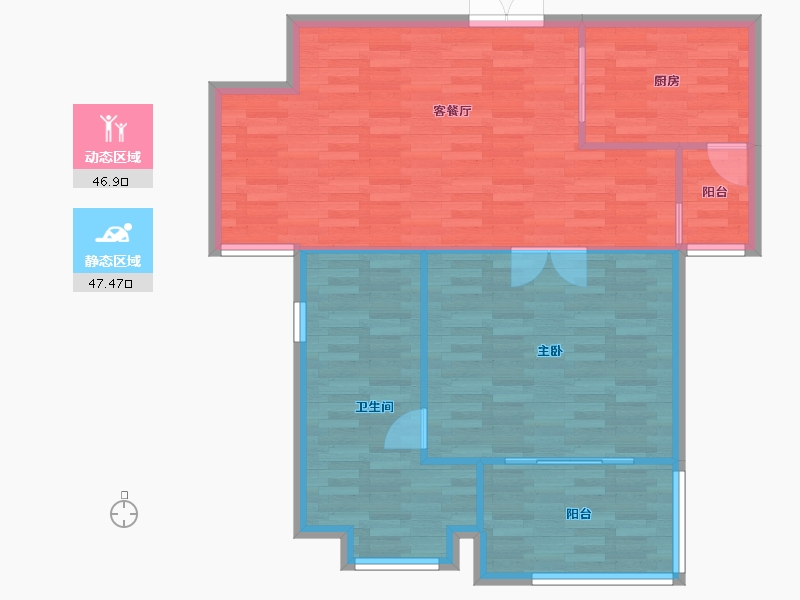 重庆-重庆市-协信公馆2号楼86m²-87.25-户型库-动静分区