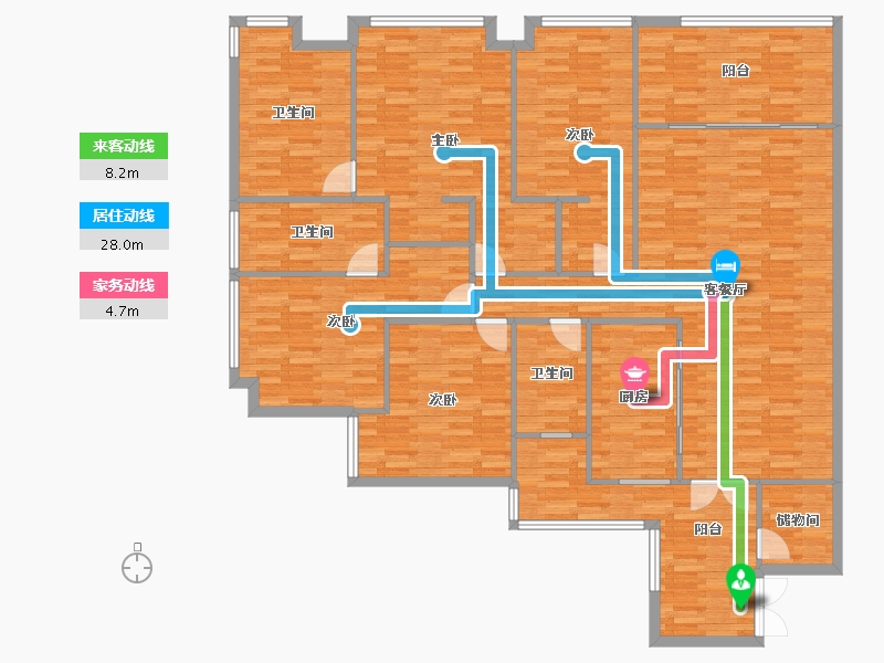 重庆-重庆市-协信公馆2号楼168m²-175.34-户型库-动静线