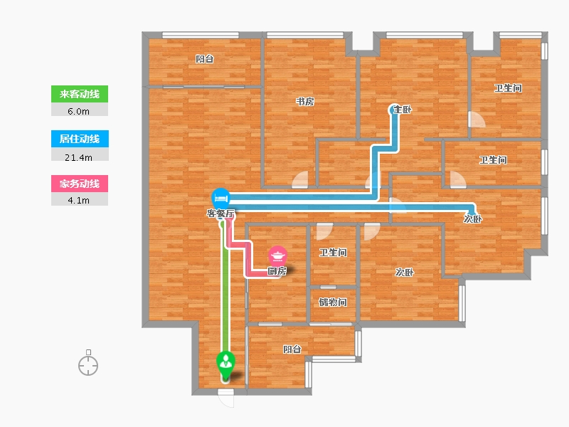 重庆-重庆市-协信公馆1号楼167m²-167.00-户型库-动静线