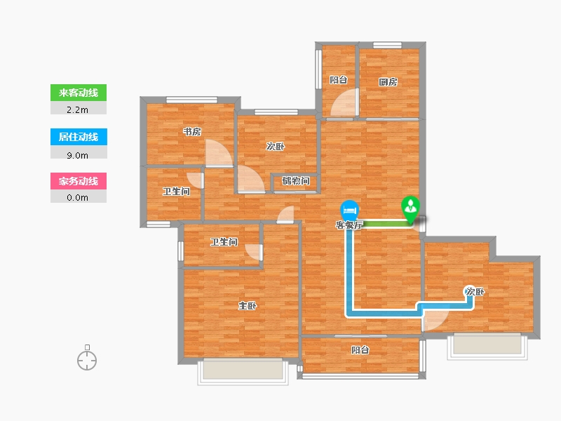 河南省-郑州市-恒大悦龙台12号楼建面155m2-123.99-户型库-动静线