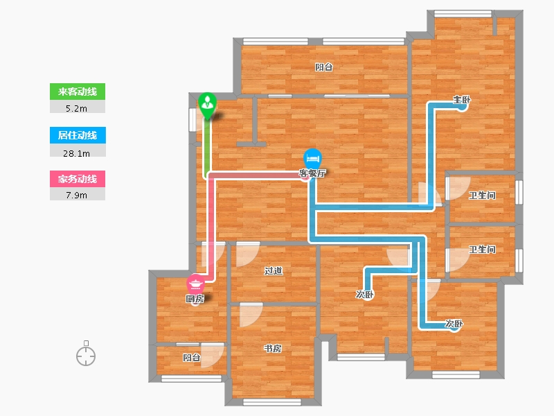 重庆-重庆市-荣盛城8号楼112m²-114.39-户型库-动静线