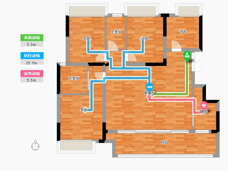 重庆-重庆市-绿地听江左岸39号楼,40号楼,43号楼,44号楼111m²-109.18-户型库-动静线