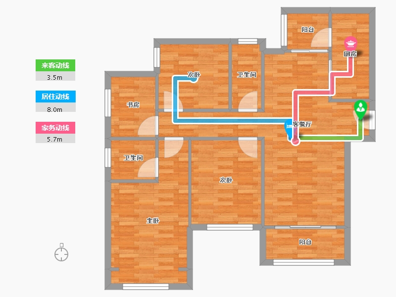 重庆-重庆市-荣盛城85m²-85.52-户型库-动静线