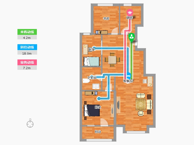 山东省-青岛市-广润熙悦C101m²-81.24-户型库-动静线