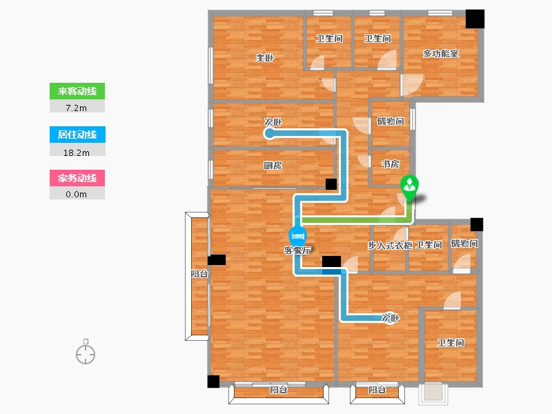 河南省-郑州市-永威上和院建面234m2-187.21-户型库-动静线