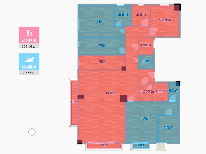 河南省-郑州市-永威上和院建面234m2-187.21-户型库-动静分区