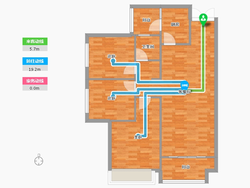 重庆-重庆市-荣盛城8地块2号楼,8地块3号楼,8地块4号楼85m²-85.00-户型库-动静线