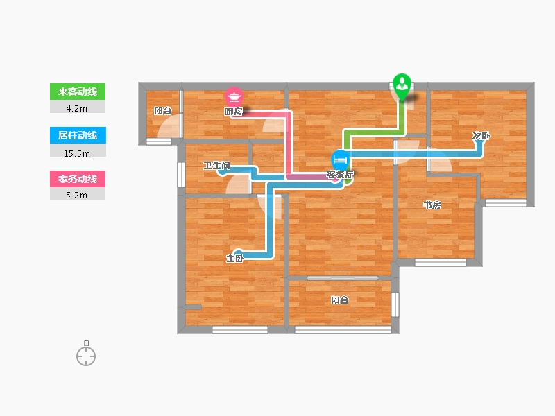 重庆-重庆市-荣盛城69m²-70.23-户型库-动静线