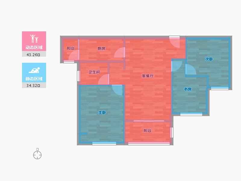 重庆-重庆市-荣盛城69m²-70.23-户型库-动静分区