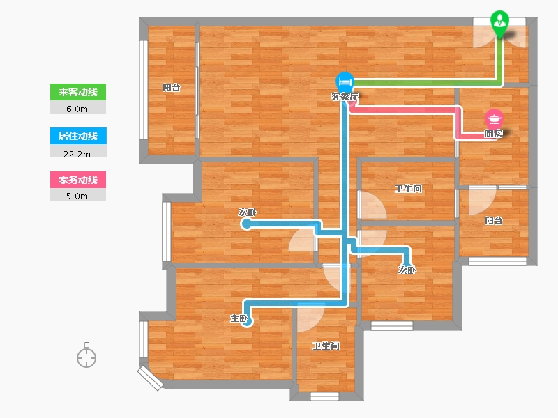 重庆-重庆市-新鸥鹏教育城二期7号楼,二期10号楼89m²-88.71-户型库-动静线