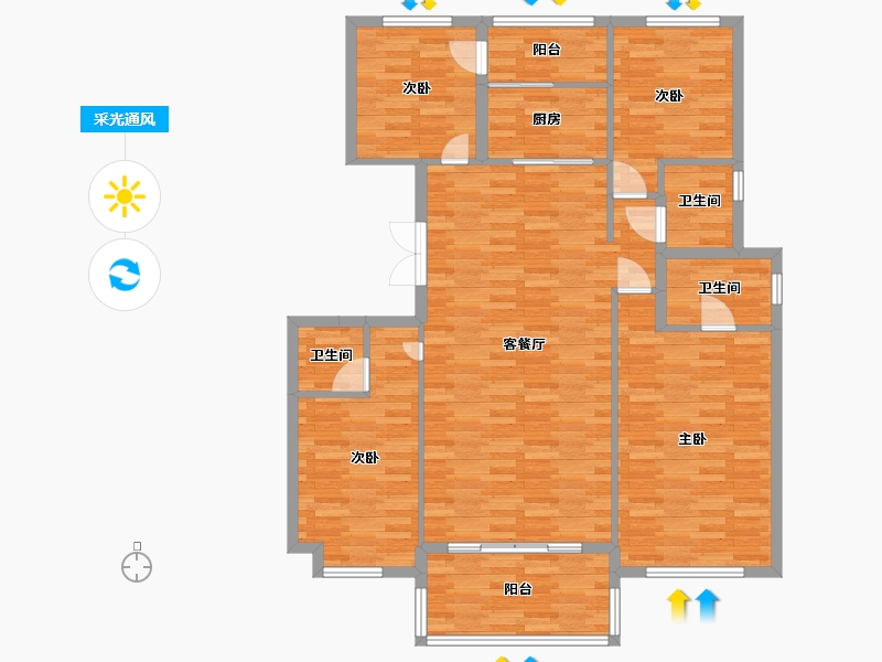 河南省-郑州市-正商珑水上境1号2号3号7号8号10号13号15号18号19号22号建面150m2-120.33-户型库-采光通风