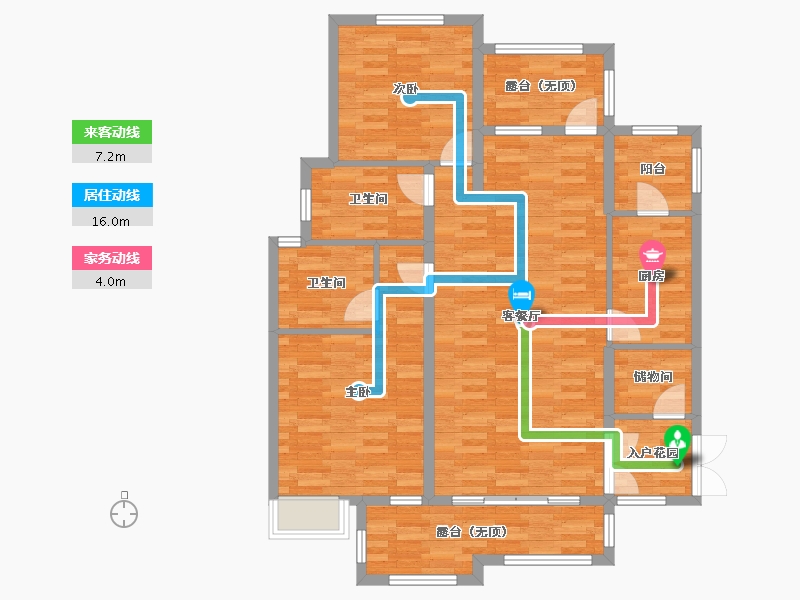 重庆-重庆市-康田栖樾1号楼,2号楼159m²-107.48-户型库-动静线