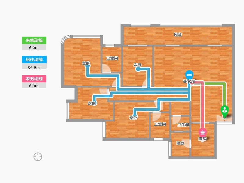 重庆-重庆市-新鸥鹏教育城二期7号楼,二期10号楼128m²-132.81-户型库-动静线