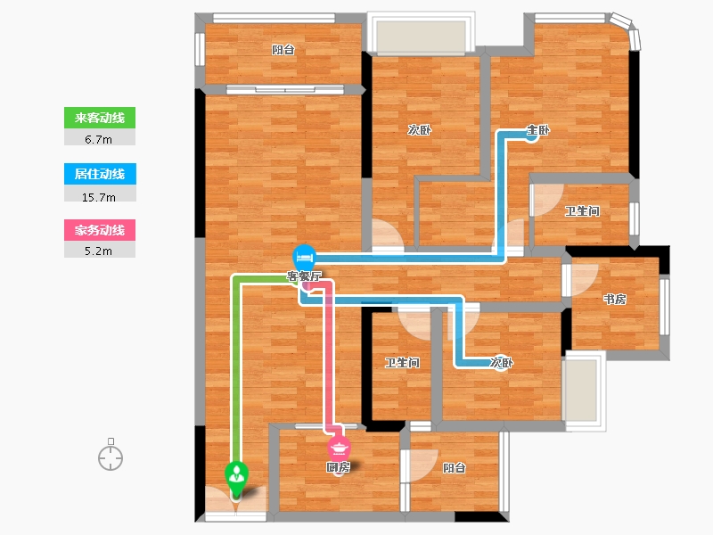 重庆-重庆市-新鸥鹏教育城二期7号楼,二期10号楼106m²-101.48-户型库-动静线