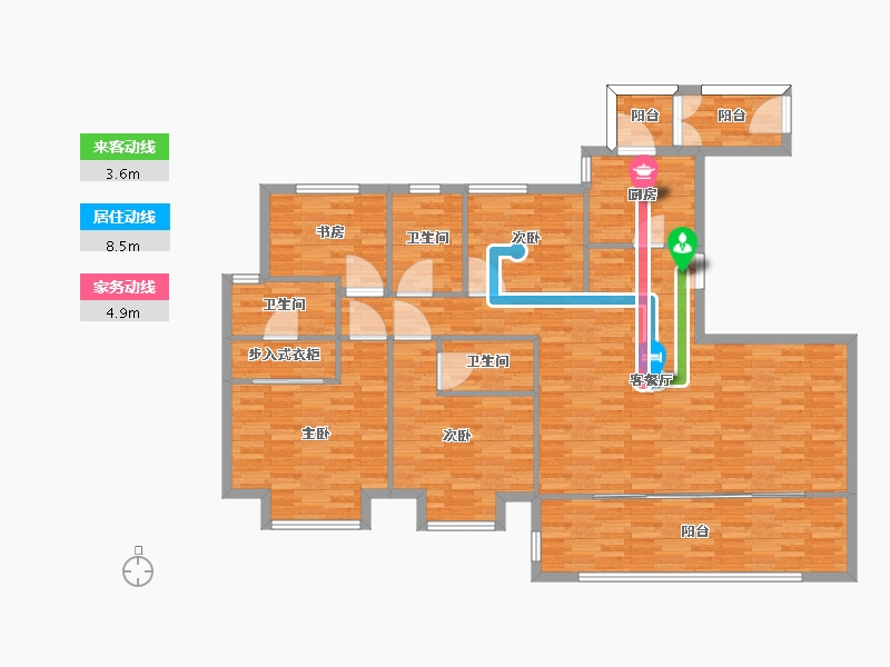 河南省-郑州市-正商善水上境建面180m2-144.01-户型库-动静线